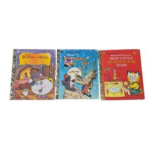 Vintage Little Golden Book LOT 3 Beauty & The Beast Tale Spin Best Little Word